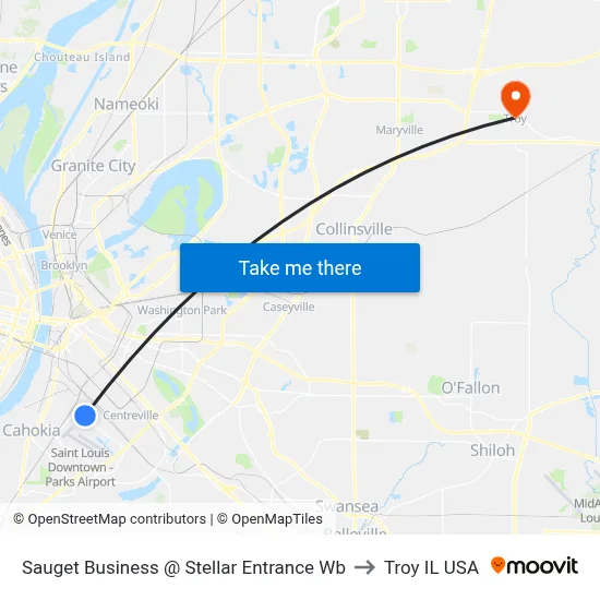 Sauget Business @ Stellar Entrance Wb to Troy IL USA map