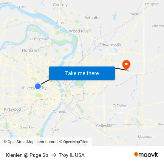 Kienlen @ Page Sb to Troy IL USA map