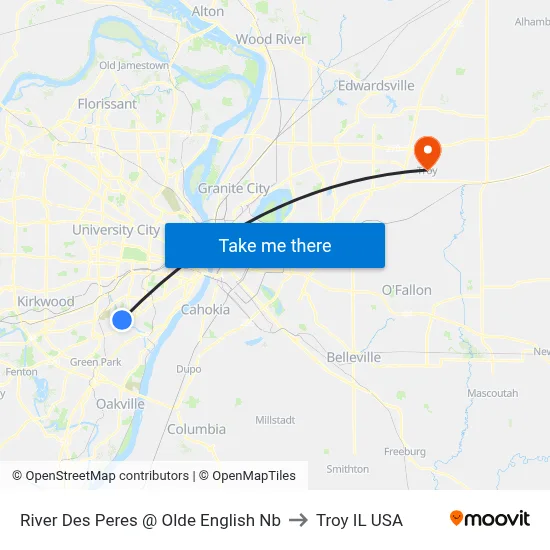 River Des Peres @ Olde English Nb to Troy IL USA map