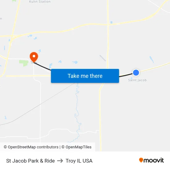 St Jacob Park & Ride to Troy IL USA map