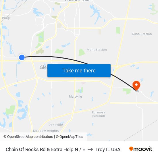 Chain Of Rocks Rd & Extra Help N / E to Troy IL USA map