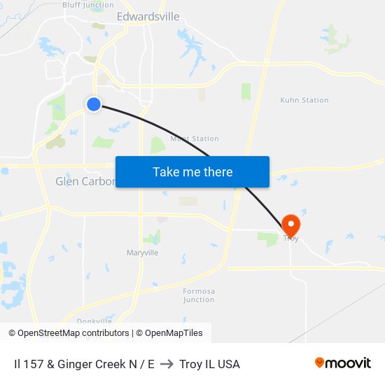 Il 157 & Ginger Creek N / E to Troy IL USA map