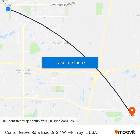 Center Grove Rd & Esic Dr S / W to Troy IL USA map