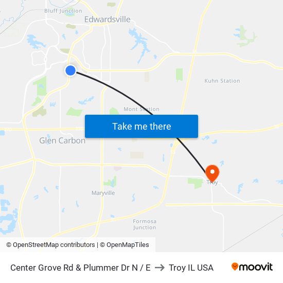 Center Grove Rd & Plummer Dr N / E to Troy IL USA map