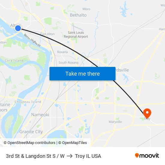 3rd St & Langdon St S / W to Troy IL USA map