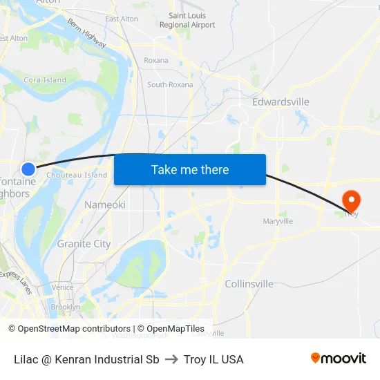 Lilac @ Kenran Industrial Sb to Troy IL USA map