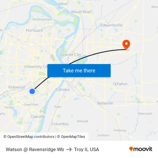 Watson @ Ravensridge Wb to Troy IL USA map