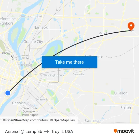 Arsenal @ Lemp Eb to Troy IL USA map