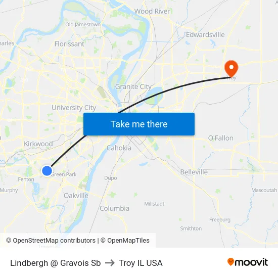 Lindbergh @ Gravois Sb to Troy IL USA map