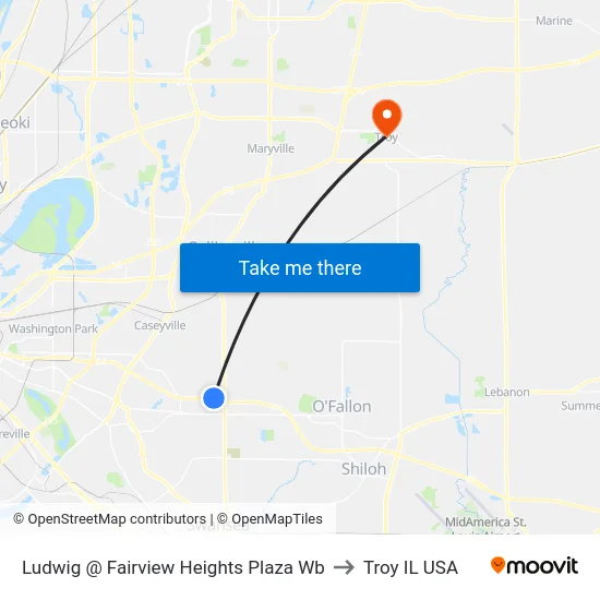 Ludwig @ Fairview Heights Plaza Wb to Troy IL USA map