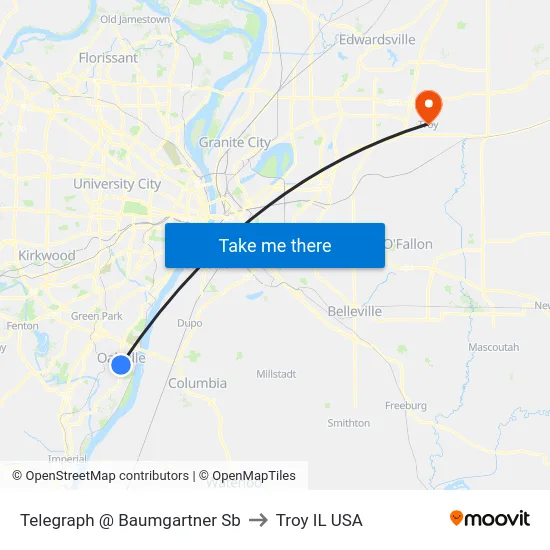 Telegraph @ Baumgartner Sb to Troy IL USA map