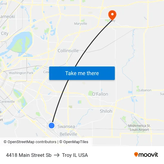 4418 Main Street Sb to Troy IL USA map