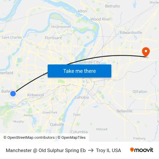 Manchester @ Old Sulphur Spring Eb to Troy IL USA map