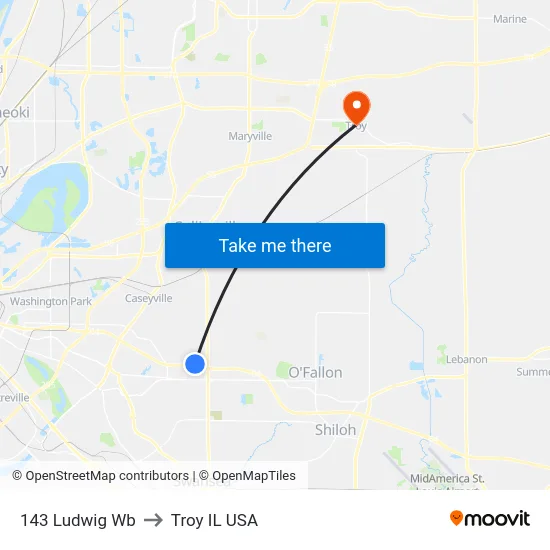 143 Ludwig Wb to Troy IL USA map
