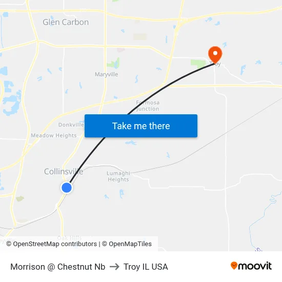 Morrison @ Chestnut Nb to Troy IL USA map