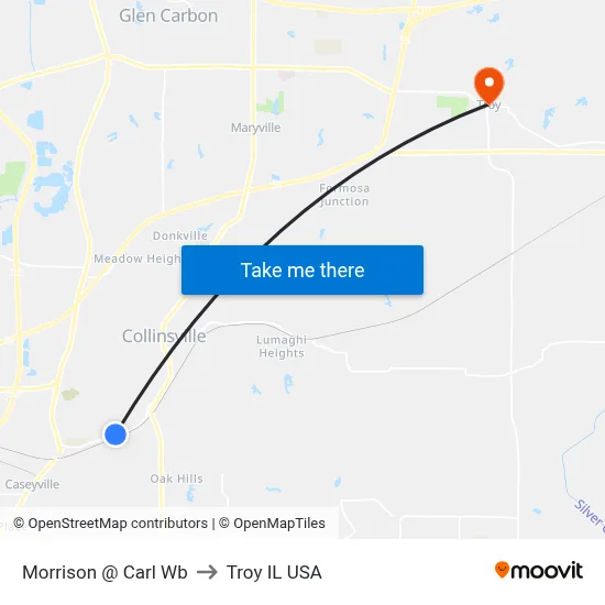 Morrison @ Carl Wb to Troy IL USA map