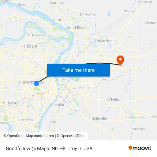 Goodfellow @ Maple Nb to Troy IL USA map