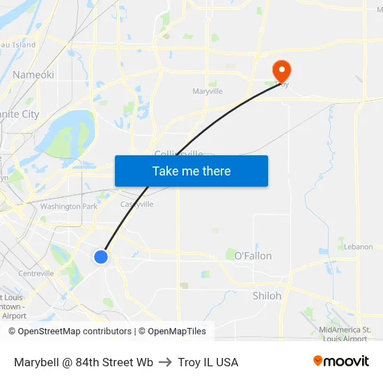 Marybell @ 84th Street Wb to Troy IL USA map
