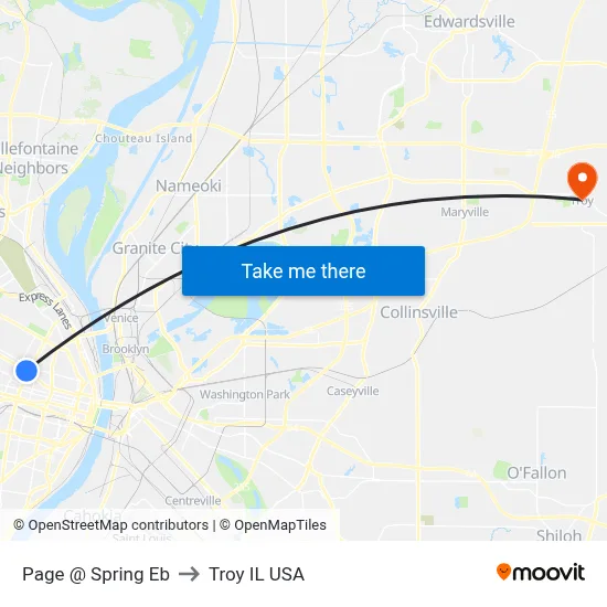 Page @ Spring Eb to Troy IL USA map