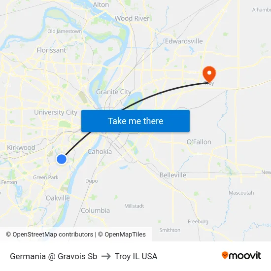 Germania @ Gravois Sb to Troy IL USA map