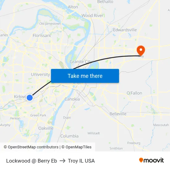 Lockwood @ Berry Eb to Troy IL USA map