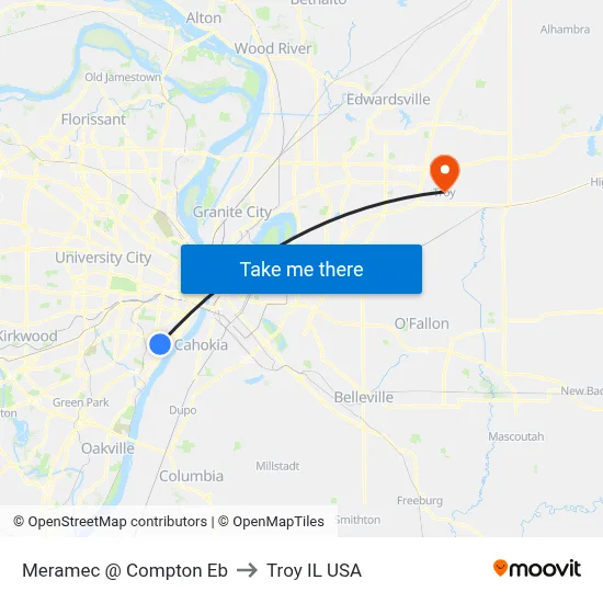 Meramec @ Compton Eb to Troy IL USA map