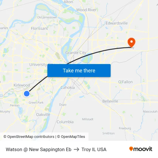 Watson @ New Sappington Eb to Troy IL USA map