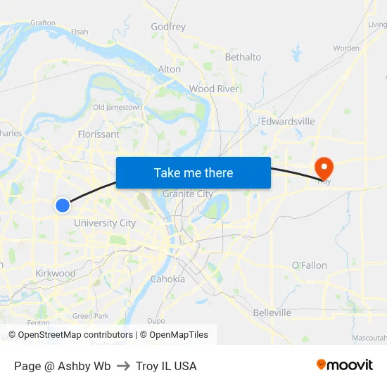 Page @ Ashby Wb to Troy IL USA map