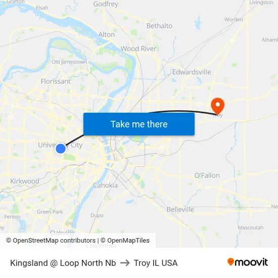 Kingsland @ Loop North Nb to Troy IL USA map