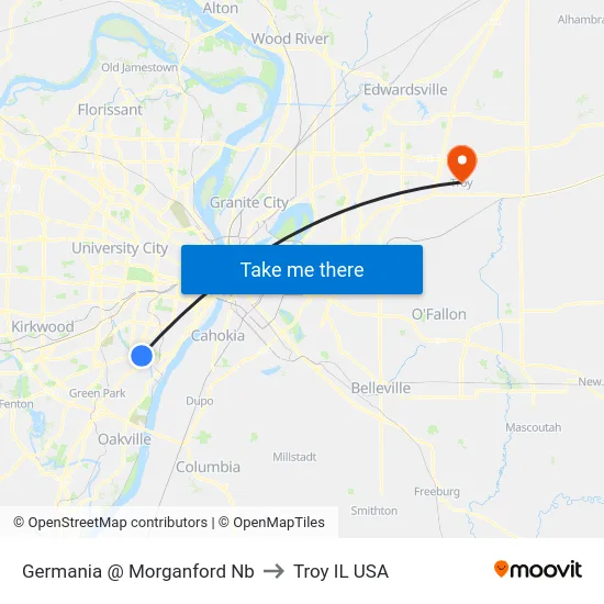 Germania @ Morganford Nb to Troy IL USA map