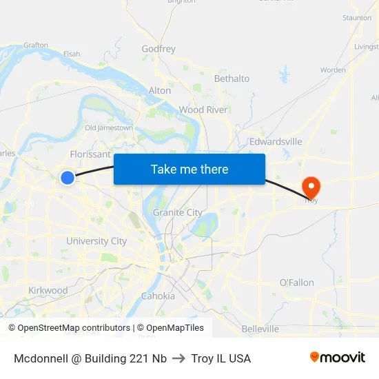 Mcdonnell @ Building 221 Nb to Troy IL USA map