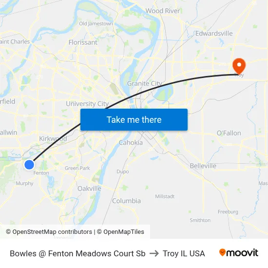 Bowles @ Fenton Meadows Court Sb to Troy IL USA map