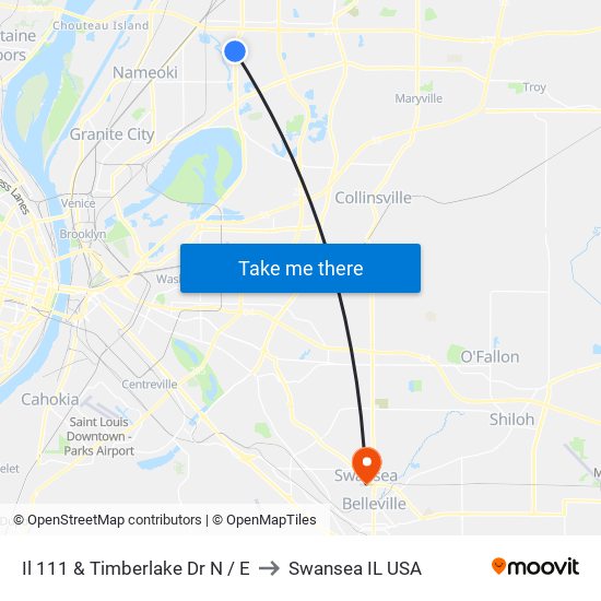 Il 111 & Timberlake Dr N / E to Swansea IL USA map