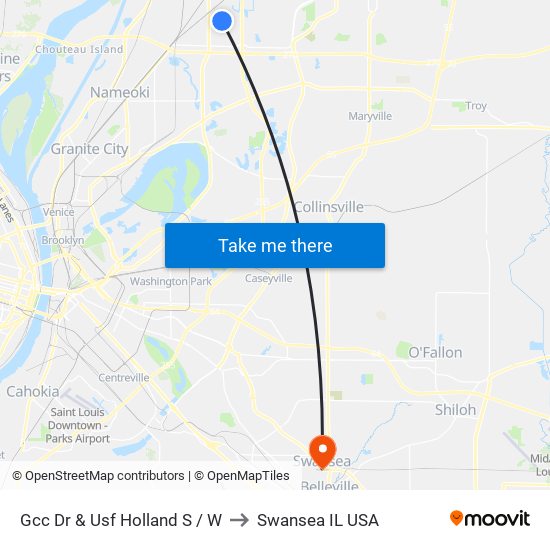 Gcc Dr & Usf Holland S / W to Swansea IL USA map