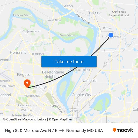 High St & Melrose Ave N / E to Normandy MO USA map