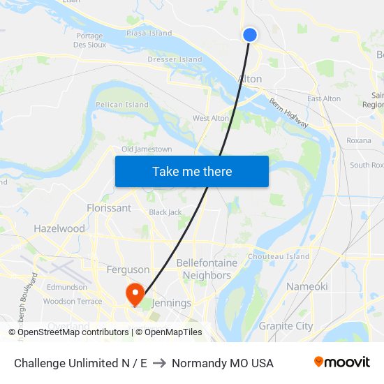 Challenge Unlimited N / E to Normandy MO USA map