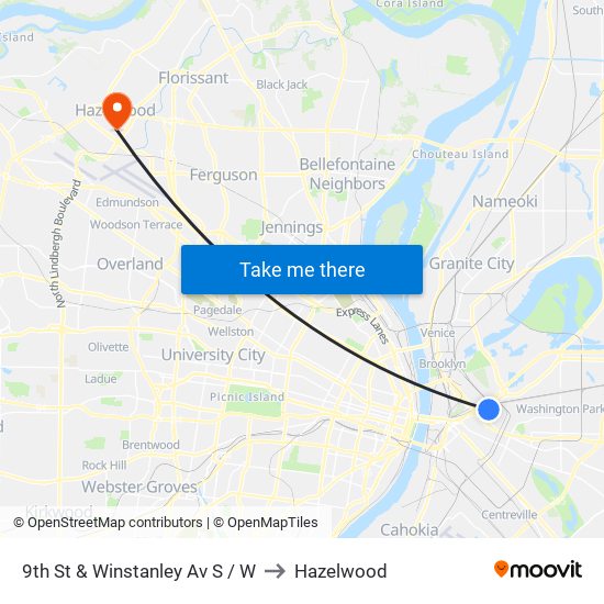 9th St & Winstanley Av S / W to Hazelwood map