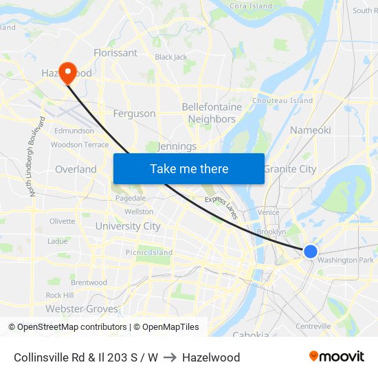 Collinsville Rd & Il 203 S / W to Hazelwood map