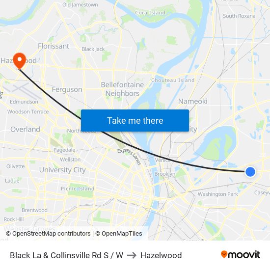 Black La & Collinsville Rd S / W to Hazelwood map