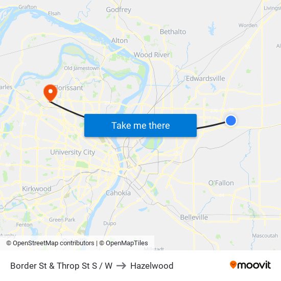 Border St & Throp St S / W to Hazelwood map