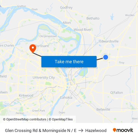 Glen Crossing Rd & Morningside N / E to Hazelwood map