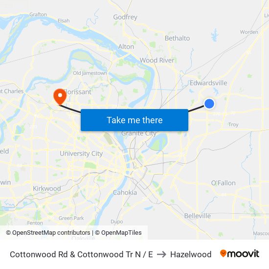 Cottonwood Rd & Cottonwood Tr N / E to Hazelwood map