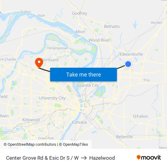 Center Grove Rd & Esic Dr S / W to Hazelwood map