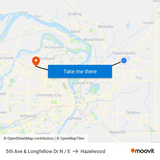 5th Ave & Longfellow Dr N / E to Hazelwood map