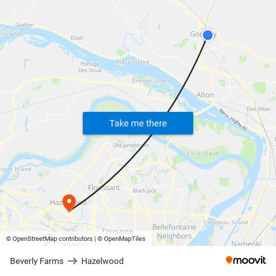 Beverly Farms to Hazelwood map