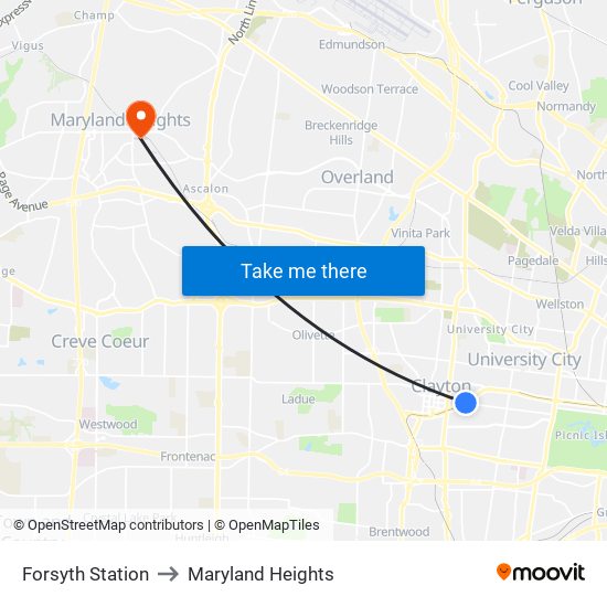 Forsyth Station to Maryland Heights map