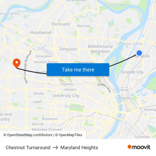 Chestnut Turnaround to Maryland Heights map