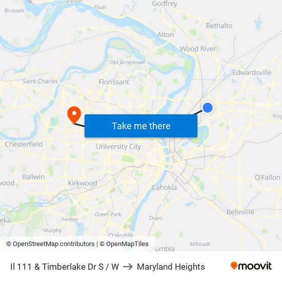 Il 111 & Timberlake Dr S / W to Maryland Heights map