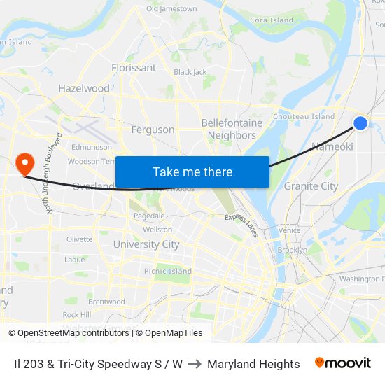 Il 203 & Tri-City Speedway S / W to Maryland Heights map