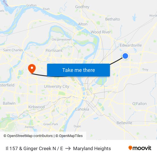 Il 157 & Ginger Creek N / E to Maryland Heights map